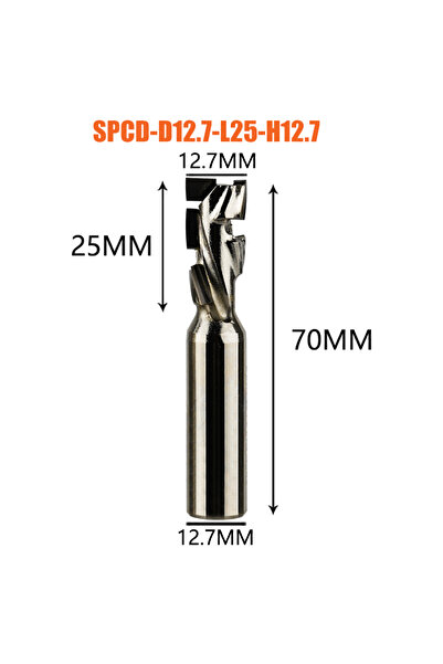 choice2 SPCD-D12.7-L25-H12.7 Dreanique 1pc PCD Tipped Spiral Woodworking Rout...