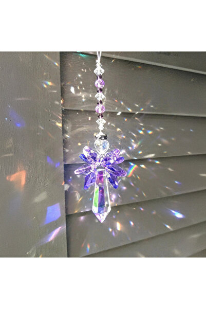 Choice1 1pc Purple 1pc Rainbow Guardian Angel Crystal Light Catcher can be us...