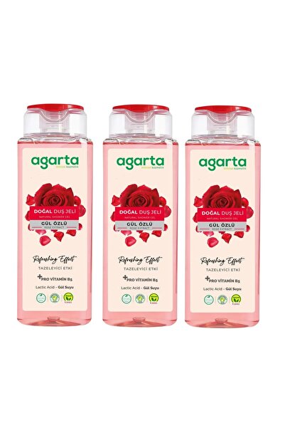 Agarta Duş Jeli Gül AHA 400 ml * 3 Ad