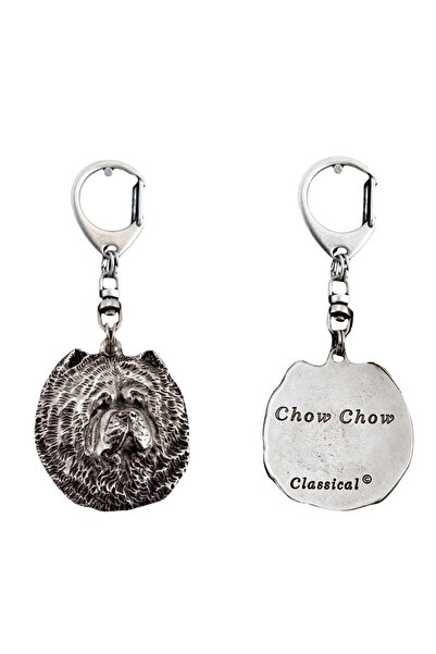 Art - Dog Chow Chow - Silver-plated key ring with dog, handbag decoration, ba...