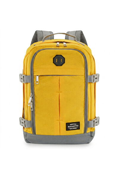 zagatto Rucsac de călătorie pentru avion, galben, bagaj de mână 40×30×20 cm, Wizz Air, Ryanair, 10 kg, ZG1121