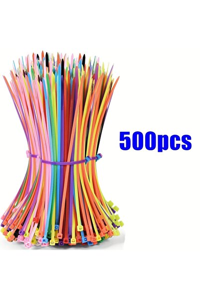 Choice 500 قطعة من روابط الكابلات النايلون الملونة بطول 4 بوصات بألوان عشوائي...