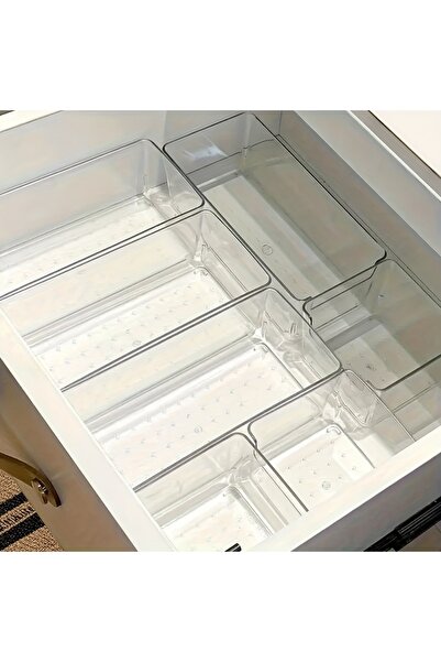 Choice Clear 7 pieces transparent plastic cosmetics storage box set - stackab...