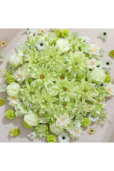 Choice9 15Pcs Green 15/50Pcs Purple Artificial Flower Head Silk Artificial Ro...