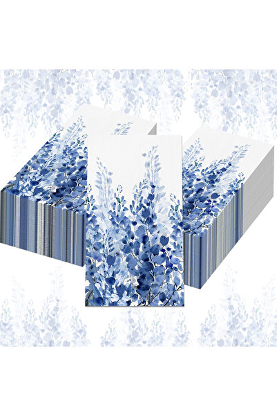 Choice5 20pcs CZJ177 20/40/60pcs Blue Flower Butterfly Napkins Dinner Paper T...