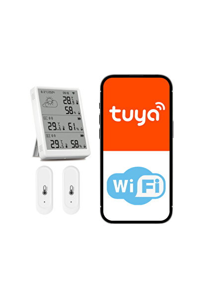 Choice1 محطة طقس ذكية R2 مع مستشعرين، متوافقة مع تطبيق Tuya WiFi، تشمل بوابة ...