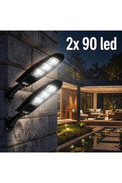 OEM Σετ 2 τεμαχίων Ηλιακό Φωτιστικό Δρόμου 90 LED (V19)