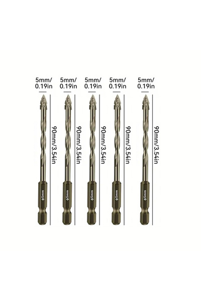 Choice5 5mm 5pcs 4-12mm Four-Flute Sawtooth Drill Bit Sawtooth Drilling Tools...