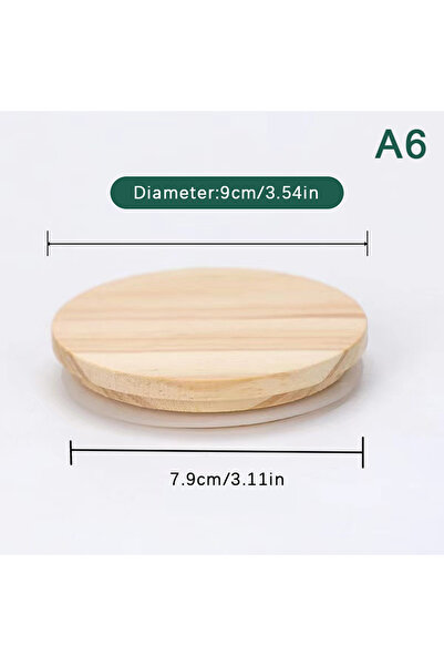 choice2 A6 Wooden Lids Silica Gel Circle Seal Up Cover Pine Wood Cover Flower...