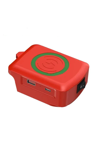 Choice شاحن هاتف لاسلكي لبطارية ميلووكي 18 فولت، محول بطارية مع منفذ USB ونوع C