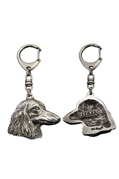 Art - Dog Teckel - Breloc placat cu argint cu câine, decorațiune pentru geant...