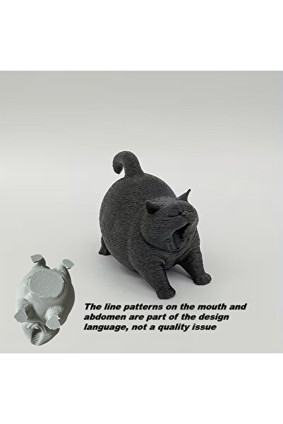 Choice4 Black 1pc Yawning cat statue Toy, Compact Desktop Decor for Home, Off...