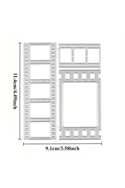Choice sliver color 1pc Steel Filmstrip Template Mold - Vintage Movie perfora...