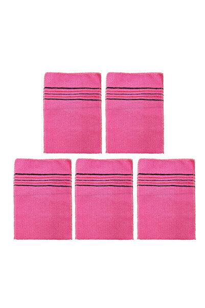 choice2 Pink 5 Pcs 5pcs Exfoliating Bath Body Washcloth Shower Wash Cloths De...