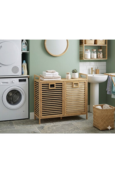 Yıldıray Metal ORİJİNAL BAMBU 2 'Lİ ÇAMAŞIR SEPETİ