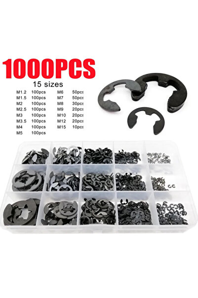 Choice1 1000 قطعة من حلقات التثبيت الكربونية السوداء M1.5-M15، مجموعة متنوعة ...