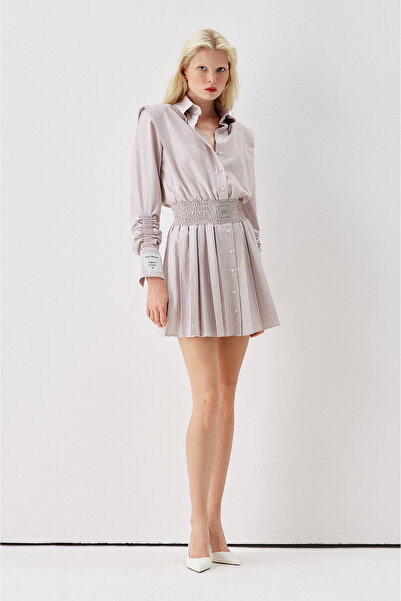 Sagaza Studio SS6165 Μίνι φόρεμα πουκάμισο με ελαστική μέση