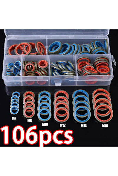 Choice 106pcs Oil Drain Plug Gasket Set - M6 to M16 And Metal Washer Kit | Co...