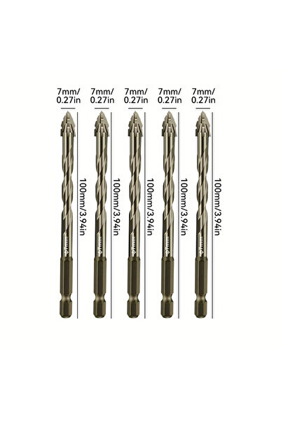 Choice7 7mm 5pcs 4-12mm Four-Flute Sawtooth Drill Bit Sawtooth Drilling Tools...