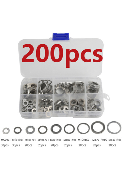 Choice 200pcs M5-M14 Hot Sale 200/280/450Pcs Aluminum Flat Gaskets Washers As...