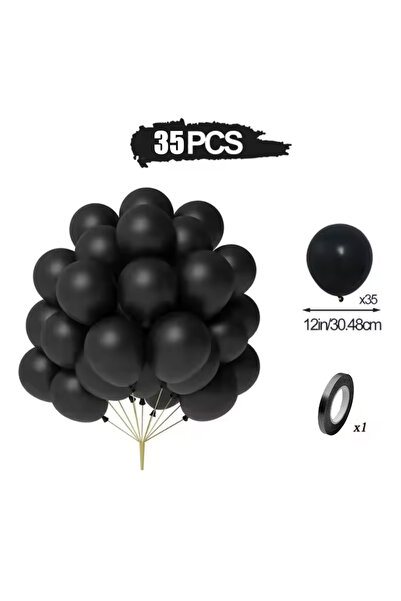Choice3 12INCH Black 35pcs 12inch Balloon Bundle Set Gold Silver Metal Baloon...
