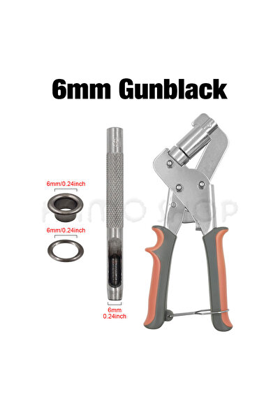 Choice11 6mm Gunblack 6/10mm Eyelet Grommet Tool Kit With 100 Sets Eyelet Gro...