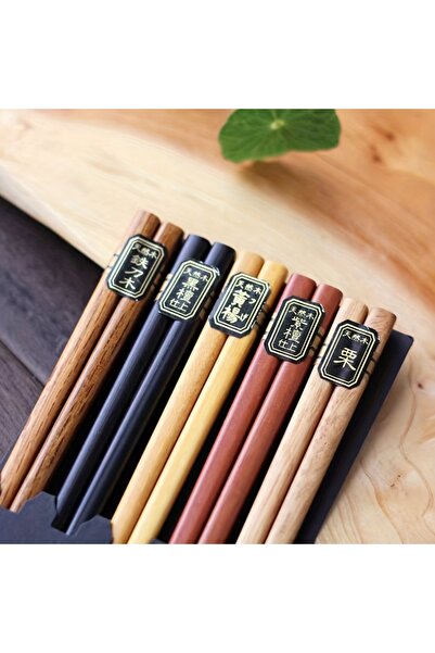 Choice 5 أزواج من عيدان الأكل الصينية الخشبية القابلة لإعادة الاستخدام، أدوات...