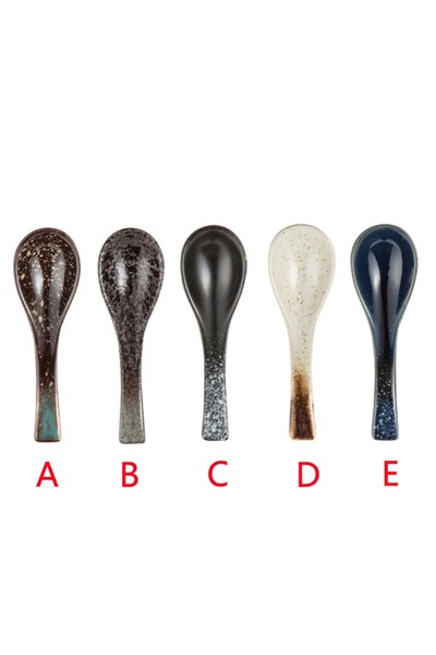 Choice Mix color 5pcs set 13cm Japanese-style Retro Ceramic Soup Spoon Eating...