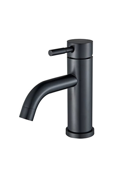 choice2 black Matte Black Bathroom Basin Faucet Deck Mounted Short Hot and Co...