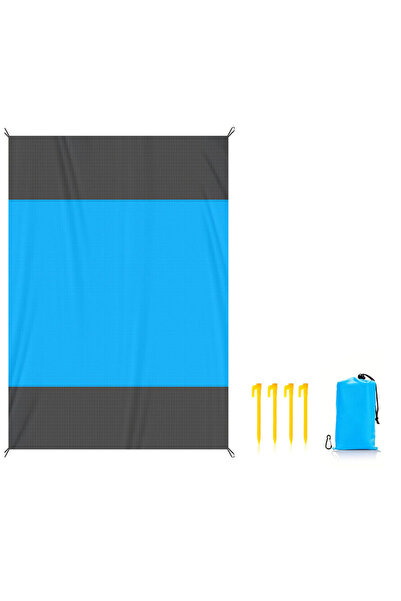 choice2 set Blue Gray 78x56 inch 2x2.1m Waterproof Pocket Beach Mat Blanket F...