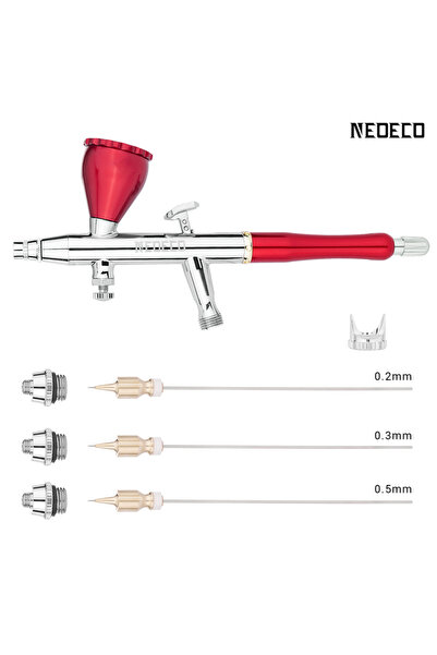 Choice Neoeco Dual Action Airbrush Kit 0.2/0.3/0.5mm Nozzle & Needle, Fixed C...