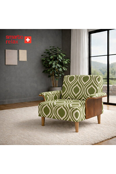 Smarto relax Ahşap İskelet Kolçaklı Tekli Modül Koltuk 80x80 – Polyester Kuma...