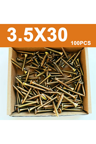 Choice5 مسامير ذاتية اللولبة M3.5X30، 100 قطعة، برأس مسطح من سبيكة الزنك، برأ...
