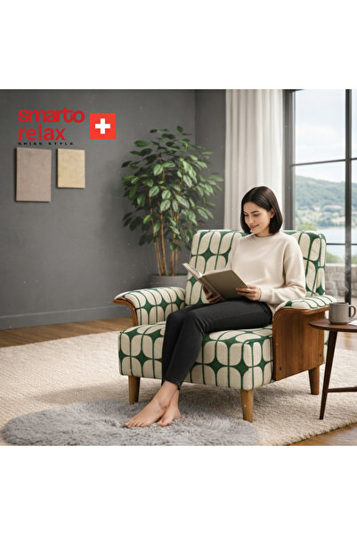 Smarto relax Ahşap İskelet Kolçaklı Tekli Modül Koltuk 80x80 – Polyester Kuma...