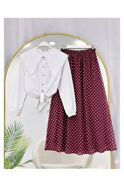 VOLT CLOTHİNG Σετ πουκάμισο με σχέδιο φλοιόδεσμου και φούστα