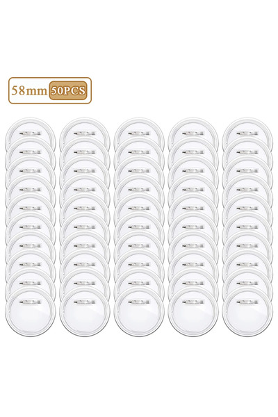 Choice4 58mm-50PCS 10/30/50PCS Acrylic Badge Pins with Snap Closure Reusable ...
