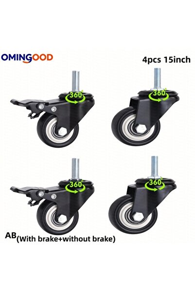 Choice5 4PCS AB1.5inch 4PCSUniversal Furniture Wheels 1.5/2-Inch Heavy-Duty W...