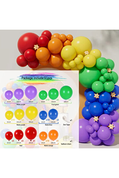 Choice Other Multicolored Colorful Rainbow Balloon Garland Arch Kit Multicolo...