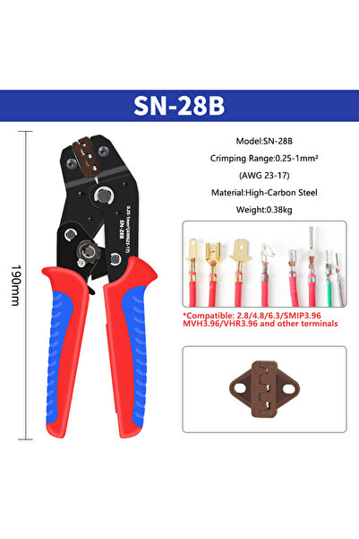 Choice SN-28B DuPont crimping tool pliers SN-28B terminal clamp crimper (0.25...