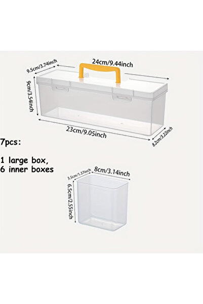 Choice1 7pcs 7pcs/1pc: Hardware Tool Storage Box, Multi-Compartment Transpare...