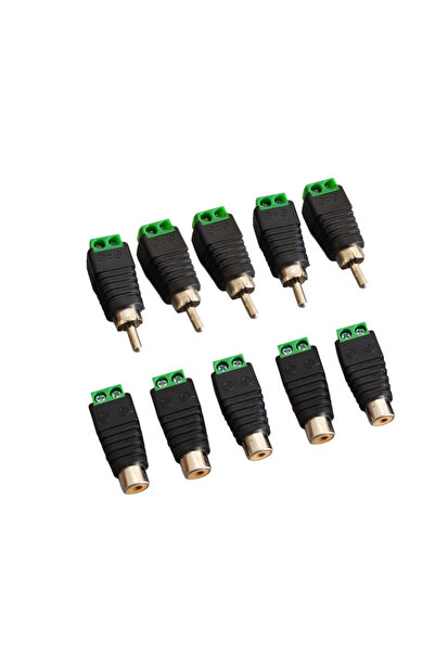 Choice3 5 male 5 female 4/10pcs RCA Male Plug & Female Socket To Terminal Blo...