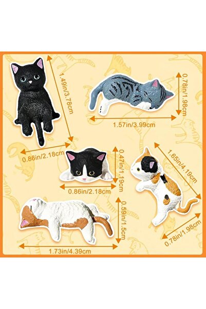 Choice1 B Set 5Pcs Cute Kitten Decoration Creative Sleeping Cat Doll Home Orn...