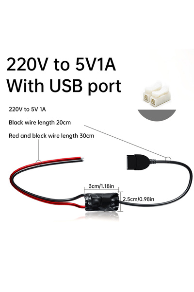 Choice1 محول طاقة USB - 1A 220V إلى 5V 1A/2A للكاميرات اللاسلكية، مزود طاقة م...