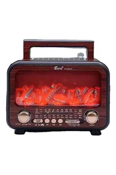 Empressco FP-2393-S Solar şarjlı Şömine Görünümlü Nostaljik Radyo, Bluetooth ...