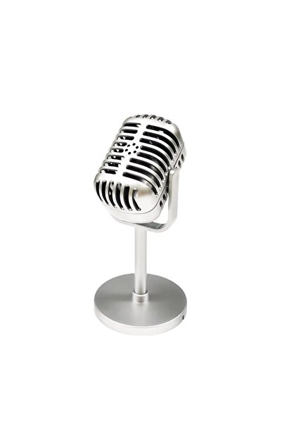 Choice sliver Vintage Microphone Prop,Retro Fake Microphone Angle Adjustable ...