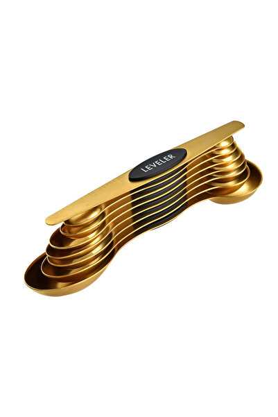 choice2 Gold Black 8Pcs/Set Magnetic Measuring Spoon Set Stainless Steel Stac...
