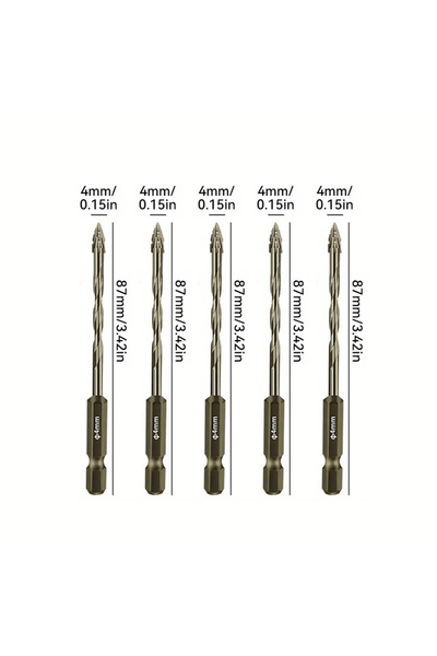 Choice3 4mm 5pcs 4-12mm Four-Flute Sawtooth Drill Bit Sawtooth Drilling Tools...