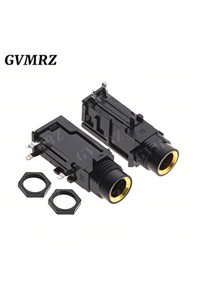 Choice3 5Set Black nut 2 5PCS DIY 6.35mm / 6.5mm Jack Gold Plated 4P Stereo D...