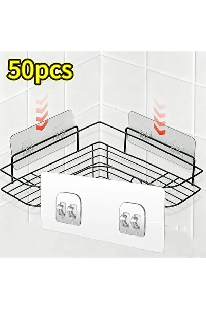 Choice9 50pcs Single and Double Hook Self Adhesive Wall Hooks Transparent Tra...
