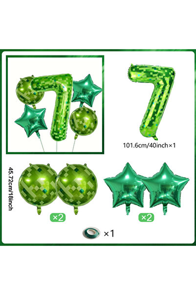 Choice8 Other 7 5pcs pixel style digital balloon set, pentagram balloons, sui...